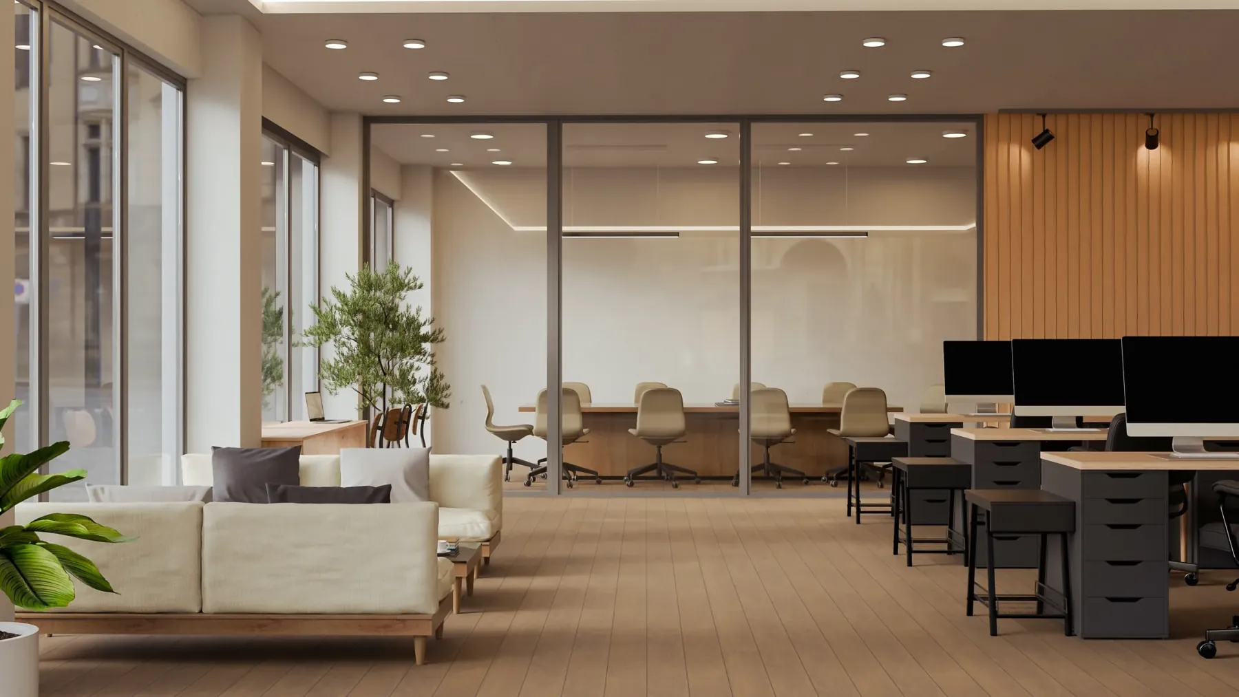 Moderne Office-Umgebung für organisierte Kundenservice-Projekte
