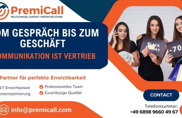 PremiCall – professionelle Kundenkommunikation für mehr Umsatz Grafik mit Text „Vom Gespräch zum Umsatz – professionelle Kundenkommunikation von PremiCall“